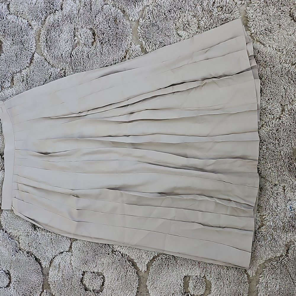 J. Crew Cream Pure Silk A-Line Pleated Skirt